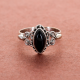 Minimalist Black Onyx Sterling Silver Ring Jewelry | Akrati Jewels Inc