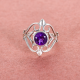 Artistic amethyst gemstone silver fine ring | Akrati Jewels Inc