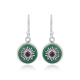 amazing natural amethyst and green onyx multi gemstone sterling silver dangle earrings | Akrati Jewels Inc