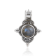 oxidized 925 sterling silver natural labradorite pendant necklace | Akrati Jewels Inc