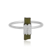 925 sterling silver raw pencil green tourmaline dainty minimalist ring  | Akrati Jewels Inc