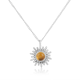 18K gold plated 925 sterling silver ring studded with natural citrine pendant with chain | Akrati Jewels Inc