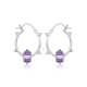 Amethyst Hoop Earring In 925 Sterling Silver | Akrati Jewels Inc