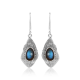 Ethic Design Natural Labradorite Gemstone Sterling Silver Dangle Earrings | Akrati Jewels Inc