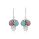 Rainbow Moonstone, Amazonite, Rhodolite Gemstone Sterling Silver Multi Stone Gemstone Hook Dangle Earrings | Akrati Jewels Inc