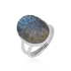 Handmade Carving Natural Labradorite Gemstone Sterling Silver Ring  | Akrati Jewels Inc