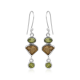 Natural Raw Peridot & Citrine Gemstone Sterling Silver Handmade Dangle Earrings  | Akrati Jewels Inc