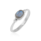 Oval Cabochon Labradorite Gemstone Solid 925 Silver Dainty Ring | Akrati Jewels Inc