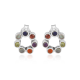 Multi Gemstone Floral Design Chakra Stud Earrings | Akrati Jewels Inc
