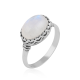 Oval Cab Natural Rainbow Moonstone 925 Sterling Silver Ring | Akrati Jewels Inc