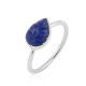 Handmade Carving Natural Lapis Lazuli Gemstone Sterling Silver Stackable Ring | Akrati Jewels Inc