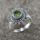 Floral Craft Sterling Silver Peridot Gemstone Ring Jewelery | Akrati Jewels Inc