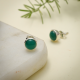 Eternity Green Onyx Gemstone Silver Stud Earring Wholesale Jewelery | Akrati Jewels Inc