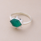 Green Onyx Gemstone Ring Handmade 925 Sterling Silver | Akrati Jewels Inc