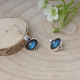 Nature Inspired Double Gemstone Artistic 925 Silver Dangle Earrings Fine Jewellery Supplier | Akrati Jewels Inc
