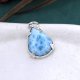 Blue Ocean Larimar 925 Sterling Silver Long Pendant Jewelry for Women | Akrati Jewels Inc