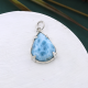 Blue Ocean Larimar 925 Sterling Silver Long Pendant Jewelry for Women | Akrati Jewels Inc