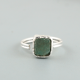Adjustable Silver Ring Aquamarine Rough Gemstone Jewelry | Akrati Jewels Inc