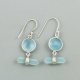 Bezel Set Aqua Chalcedony Sterling Silver Earring | Akrati Jewels Inc