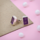 Rectangluo Amethyst Silver Earring Stud | Akrati Jewels Inc
