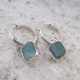 Aquamarine Rough Gemstone Sterling Silver Hoops Earring | Akrati Jewels Inc