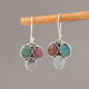 Rainbow Moonstone, Amazonite, Rhodolite Gemstone Sterling Silver Multi Stone Gemstone Hook Dangle Earrings | Akrati Jewels Inc