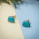 Half Moon Turquoise Silver Stud Earring Jewelery | Akrati Jewels Inc