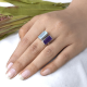 Two Stone Baguette Adjustable 925 sterling Silver Ring Jewelry Distributor | Akrati Jewels Inc