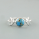 Boho Cresent Moon Sterling Silver Blue Copper Turquoise Ring | Akrati Jewels Inc