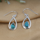 Teardrop Design Genuine Turquoise Dangling 925 Sterling Silver Earrings Fine Jewelry Supplier | Akrati Jewels Inc