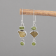 Natural Raw Peridot & Citrine Gemstone Sterling Silver Handmade Dangle Earrings  | Akrati Jewels Inc