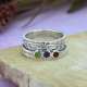 3 Stone Leaf Design 925 Sterling Silver Spinner Ring Handmade Jewelry Distributor Supplier | Akrati Jewels Inc