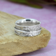 3 Stone Leaf Design 925 Sterling Silver Spinner Ring Handmade Jewelry Distributor Supplier | Akrati Jewels Inc