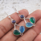 Labradorite , Green Onyx, Chalcedony Gemstone Silver Earring | Akrati Jewels Inc