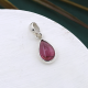 Natural Pear Shape Pink Tourmaline Minimalistic Sterling Silver Pendant | Akrati Jewels Inc