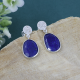925 Sterling Silver Lapis Zircon Stud Dangle Earring Jewelry Distributor | Akrati Jewels Inc
