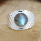 925 Sterling Silver Labradorite Hammered Band Ring | Akrati Jewels Inc