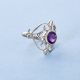 Artistic amethyst gemstone silver fine ring | Akrati Jewels Inc