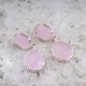 Checker Rose Quartz Sterling Silver Earring | Akrati Jewels Inc