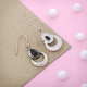 Crescent Moon Sterling Silver Black Onyx Earring | Akrati Jewels Inc