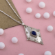 Kite Shape Sterling Silver Lapis Lazuli Pendant Online Gemstone Jewelery | Akrati Jewels Inc