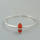 Sterling Silver Handmade Bangle Red Onyx Gemstone | Akrati Jewels Inc