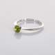 Minimalist Precious Peridot Silver Fine Ring | Akrati Jewels Inc