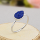Handmade Carving Natural Lapis Lazuli Gemstone Sterling Silver Stackable Ring | Akrati Jewels Inc