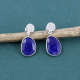 925 Sterling Silver Lapis Zircon Stud Dangle Earring Jewelry Distributor | Akrati Jewels Inc