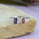 Natural Two Gemstone 925 Sterling Silver Open Shank Ring Fine Jewellery Supplier | Akrati Jewels Inc