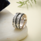 Texture Band Sterling Silver Spinner Ring Jewelry | Akrati Jewels Inc