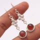 Red Garnet Gemstone Silver Earring | Akrati Jewels Inc