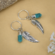 Turquoise Pencil Earring Sterling Silver Jewelry | Akrati Jewels Inc