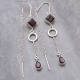 Red Garnet Gemstone Sterling Silver Earring Jewelry | Akrati Jewels Inc